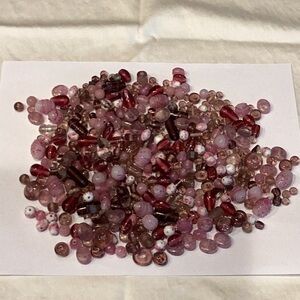 Parcel of Pink, Cranberry & Burgundy Glass Beads